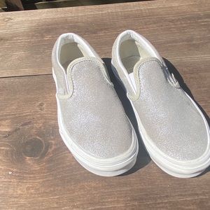 Children’s Vans Slip-on Sneakers. Silver. Size 13.